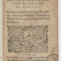 1568c. - veuve Jean Bonfons - Trésor des joyeuses inventions du parangon de poésies - BnF Arsenal