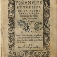 1572 - Lucas Breyer - Finances et Trésor de la plume française - BNC Rome