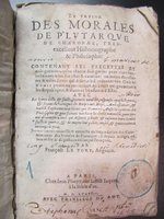 1578 - Jean Poupy - Trésor des morales de Plutarque - Vitré