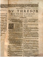 1644 - Jacques Crespin - Trésor des trois langues - Passau