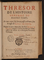 1626 - Joseph Bouillerot - Trésor de l’histoire générale de notre temps - BnF Arsenal