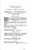 1634 - Zacharie Roman - Les Tables perpétuelles - Universiteit Leiden