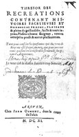 1611 - Jean Osmont - Trésor des récréations - BSB Munich