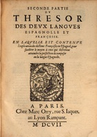 1607 - Marc Orry - Trésor des deux langues espagnole et française (Première et Seconde parties) - ÖNB Wien