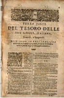 1644 - Jacques Crespin - Trésor des trois langues - Passau