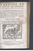 1619 - Pierre Rigaud - Trésor des bêtes chevalines - BnF