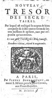 1604 - Fleury Bourriquant - Nouveau Trésor des secrétaires - British Library