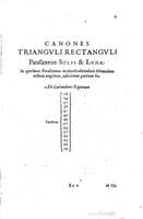 1634 - Zacharie Roman - Les Tables perpétuelles - Universiteit Leiden