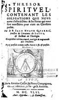 1646 - Antoine Cellier et Pierre Compagnon - Trésor spirituel contenant les obligations - BM Lyon