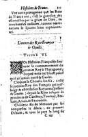 1614 - Jean Corrozet - Trésor des histoires de France - BM Lyon