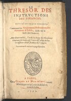 1599 - Claude de Monstr’oeil et Jean Richer - Trésor des instructions des finances - BnF