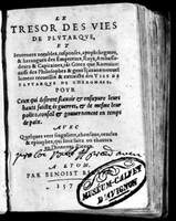 1574 - Benoît Rigaud - Trésor des vies de Plutarque - Avignon