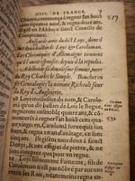 1604 - Galiot Corrozet - Trésor des histoires de France - BNC Florence