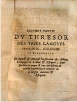 1644 - Jacques Crespin - Trésor des trois langues - Passau