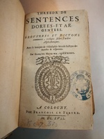 1617 - François Lefebvre - Trésor de sentences dorées et argentées - BM Marseille