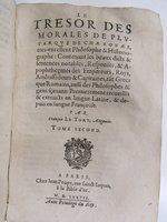 1578 - Jean Poupy - Trésor des morales de Plutarque - Vitré