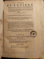 1578 - Nicolas Chesneau - Trésor et entière histoire de la triomphante victoire du corps de Dieu sur l’esprit malin - Bibliothèque Sainte-Geneviève