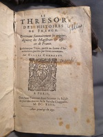 1614 - Jean Corrozet - Trésor des histoires de France - Amsterdam