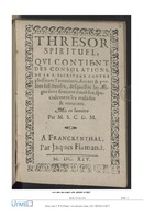 1614 - Jacques Flamand - Trésor spirituel qui contient des consolations - Universität Erfurt