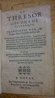1601 - Balthazar Bellère - Trésor des vies de Plutarque - Douai Quincy