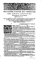 1617 - Samuel Crespin - Trésor des trois langues espagnole, française et italienne (3 parties) - Ohio