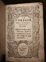 1571 - François Durelle  et Benoît Rigaud - Trésor des Amadis - BNC Florence
