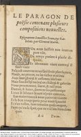 1554 - Étienne Groulleau - Trésor des joyeuses inventions du parangon de poésies - Harvard University