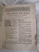 1625 - Hubert Anthoine - Trésor des deux langues espagnole et française - Anvers Université