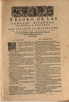 1606 - Samuel Crespin - Thresor des trois langues, francoise, italiene et espagnolle - BSB Munich