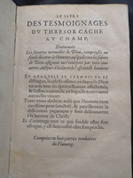 1581c. - Christophe Plantin - Le Livre des témoignages du Trésor caché au champ - Anvers Musée Plantin-Moretus