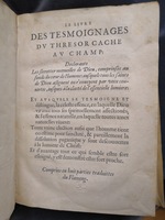 1581c. - Christophe Plantin - Le Livre des témoignages du Trésor caché au champ (Livres 2, 4, 6 et 7) - Anvers Musée Plantin Moretus