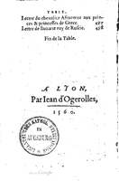 1560 - Jean d’Ogerolles et Gabriel Cotier Lyon - Trésor des Amadis - BSB Munich