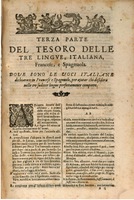 1609 - Philippe Albert et Alexandre Pernet - Trésor des trois langues, francoise, italienne et espagnole (Troisième partie) - BSB Munich