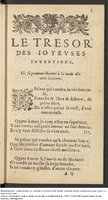 1599 - Abraham Le Cousturier - Trésor des joyeuses inventions du parangon de poésies - Harvard University