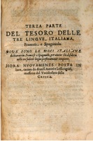 1609 - Philippe Albert et Alexandre Pernet - Trésor des trois langues, francoise, italienne et espagnole (Troisième partie) - BSB Munich