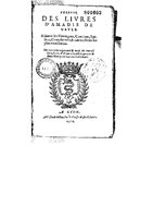 1572 - Veuve Gabriel Cotier - Trésor des Amadis - BM Lyon