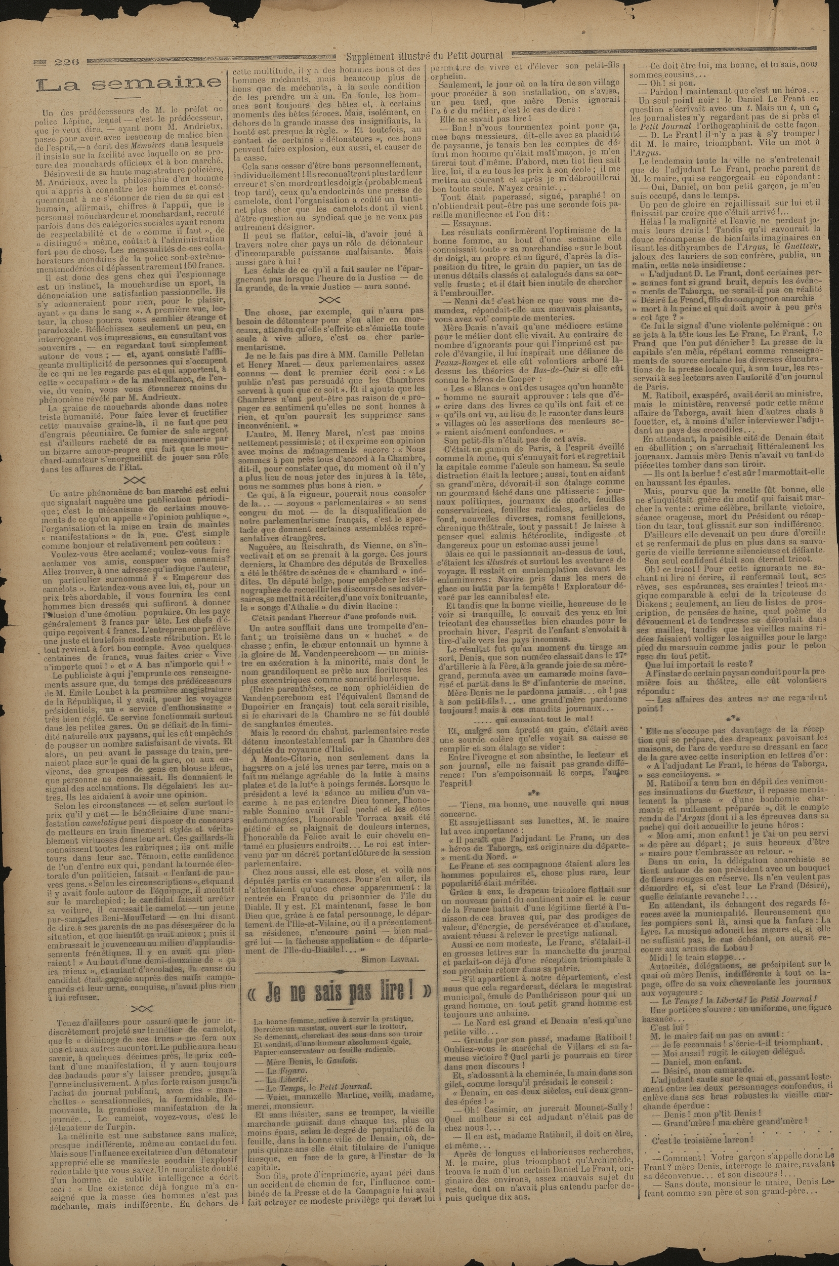 Le Petit Journal Illustré, n° 452 Le Petit Journal Illustré, n° 452