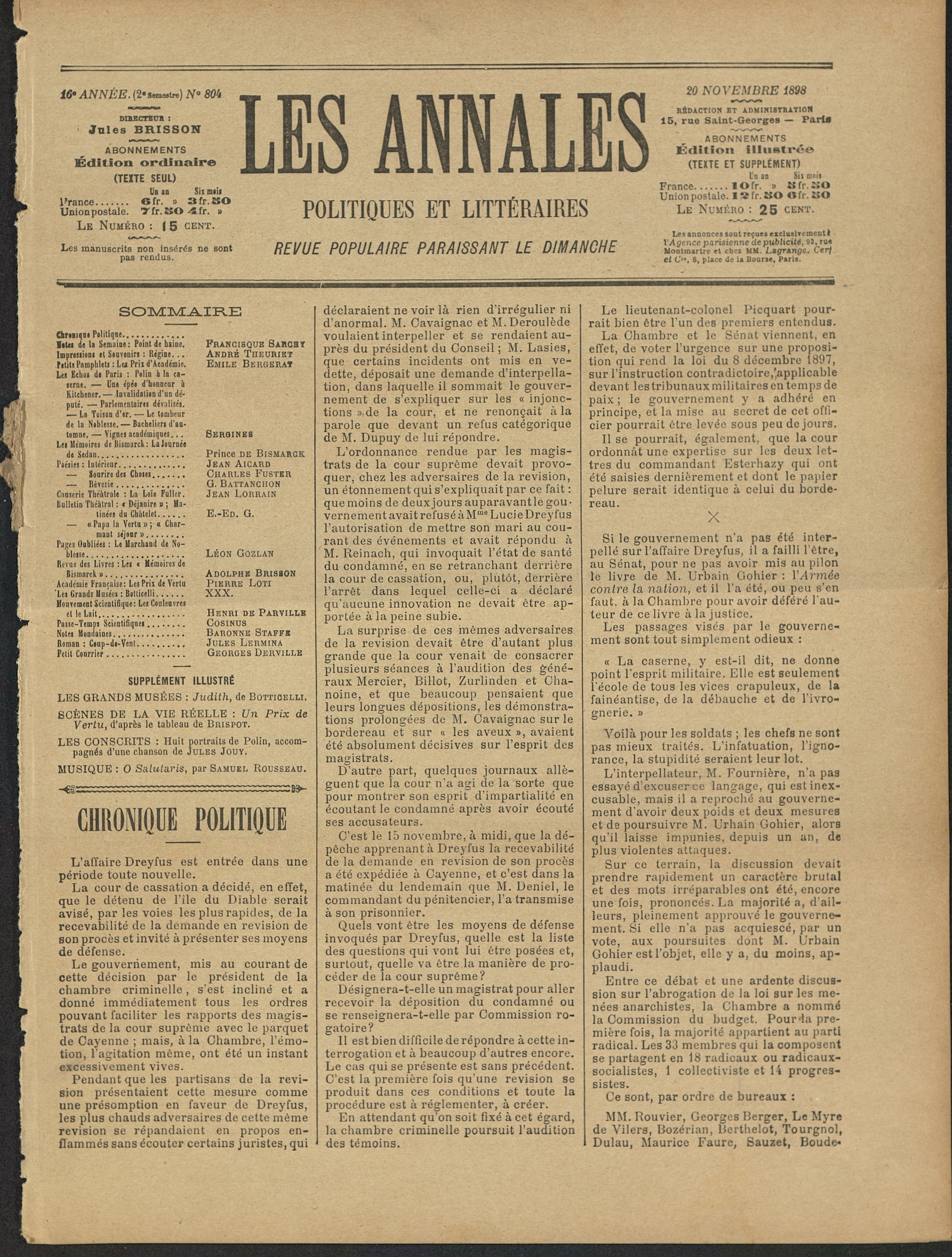 Annales politiques et littéraires, n° 804 Annales politiques et littéraires, n° 804