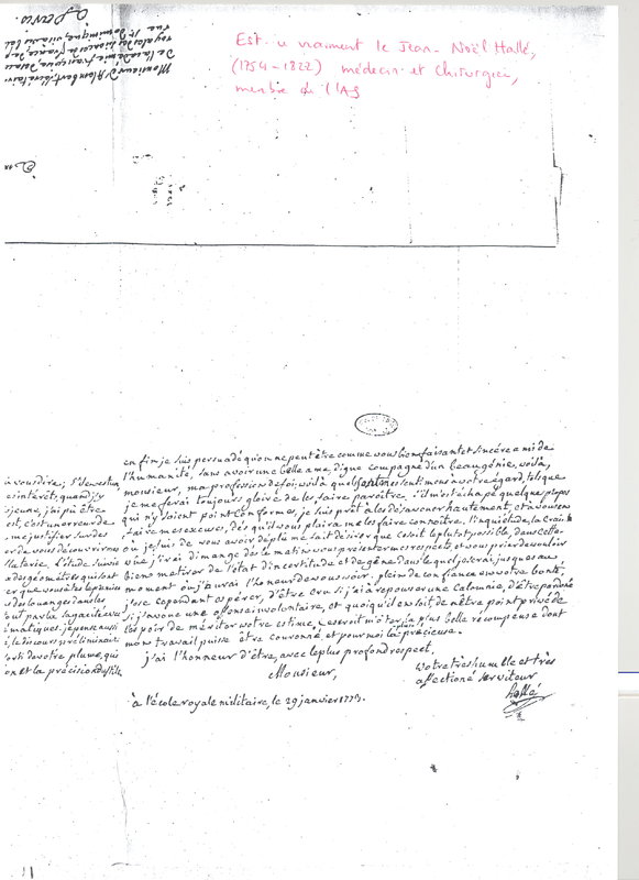Lettre de D'Alembert à Frédéric II, 17 mai 1773 Lettre de D'Alembert à Frédéric II, 17 mai 1773