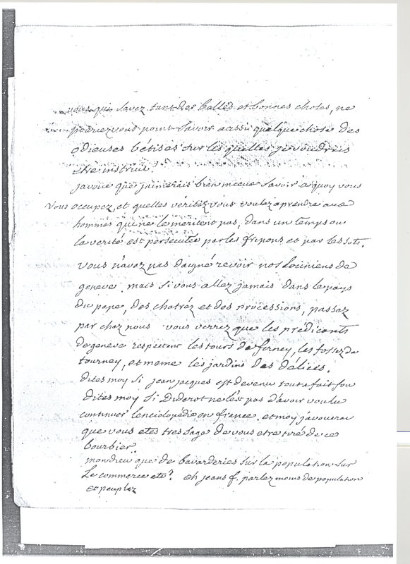 Lettre de Voltaire à D'Alembert, 19 février 1759 Lettre de Voltaire à D'Alembert, 19 février 1759