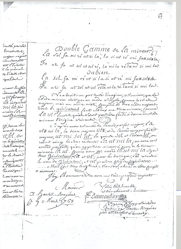 Lettre de Desmoulins à D'Alembert, 9 mars 1768 Lettre de Desmoulins à D'Alembert, 9 mars 1768