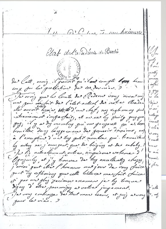 Lettre de Lagrange à D'Alembert, 2 juin 1769 Lettre de Lagrange à D'Alembert, 2 juin 1769