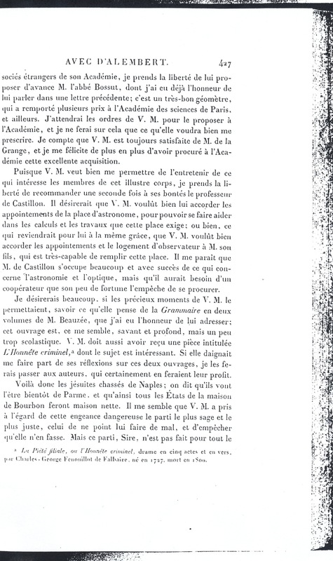 Lettre de D'Alembert à Frédéric II, 14 décembre 1767 Lettre de D'Alembert à Frédéric II, 14 décembre 1767