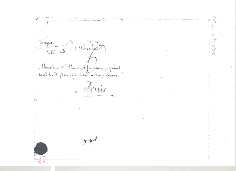 Lettre de Grosley à D'Alembert, 10 juillet 1782 Lettre de Grosley à D'Alembert, 10 juillet 1782