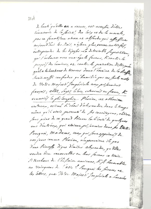 Lettre de D'Alembert à Catherine II, 31 décembre 1772 Lettre de D'Alembert à Catherine II, 31 décembre 1772