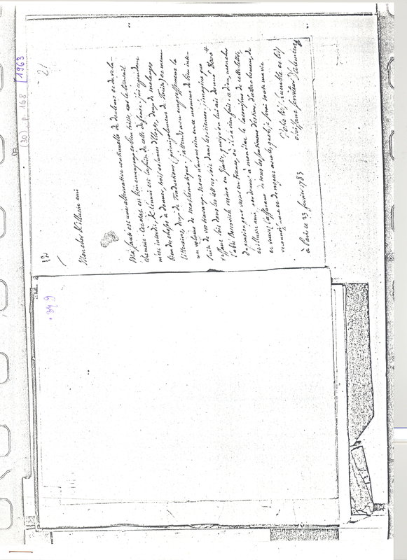 Lettre de D'Alembert à Frisi, 23 février 1783 Lettre de D'Alembert à Frisi, 23 février 1783