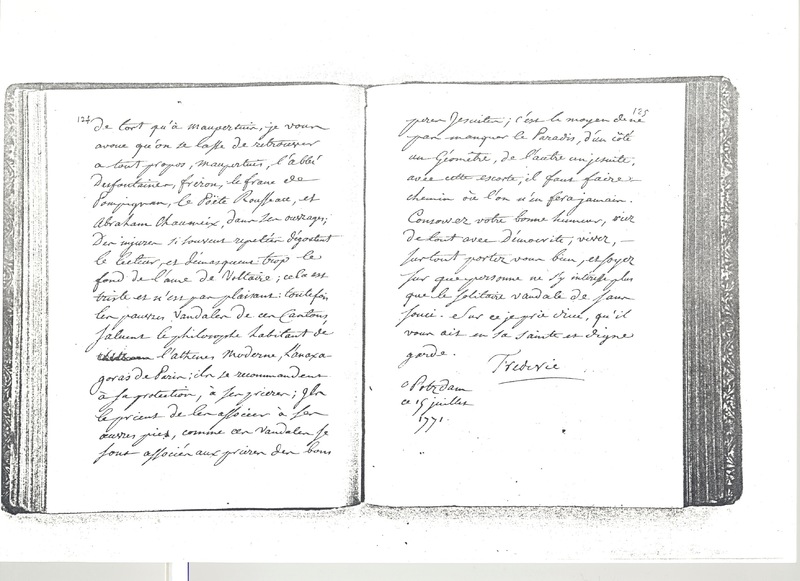 Lettre de Frédéric II à D'Alembert, 25 juillet 1771 Lettre de Frédéric II à D'Alembert, 25 juillet 1771