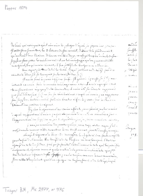 Lettre de Grosley à D'Alembert, 19 septembre 1781 Lettre de Grosley à D'Alembert, 19 septembre 1781