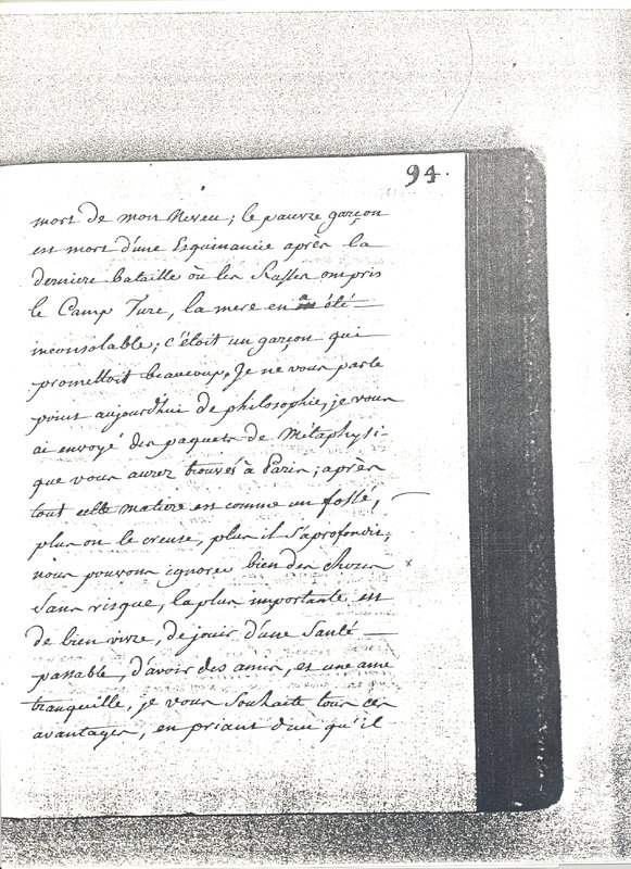Lettre de Frédéric II à D'Alembert, 12 décembre 1770 Lettre de Frédéric II à D'Alembert, 12 décembre 1770