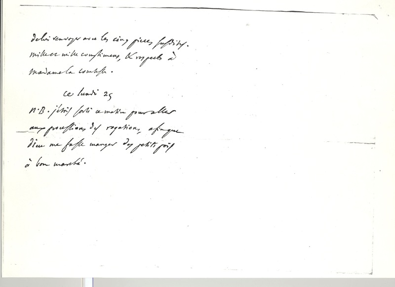 Lettre de D'Alembert à Rochefort d'Ally Jacques, 25 mai 1767 Lettre de D'Alembert à Rochefort d'Ally Jacques, 25 mai 1767